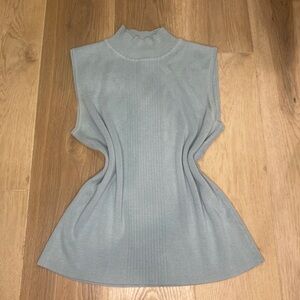 Blue mock neck tank top